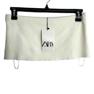 Zara NWT Stretchy Strapless Crop Tube Top inside shelf bra NEW SZXS